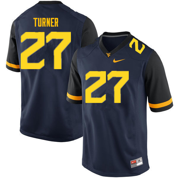 NCAA Men's Tacorey Turner West Virginia Mountaineers Navy #27 Nike Stitched Football College Authentic Jersey YL23Z41NA